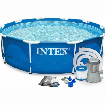 Каркасный бассейн INTEX METAL FRAME 28202 305х76см, фильтр-насос Каркасный бассейн INTEX METAL FRAME 28202 305х76см, фильтр-насос
