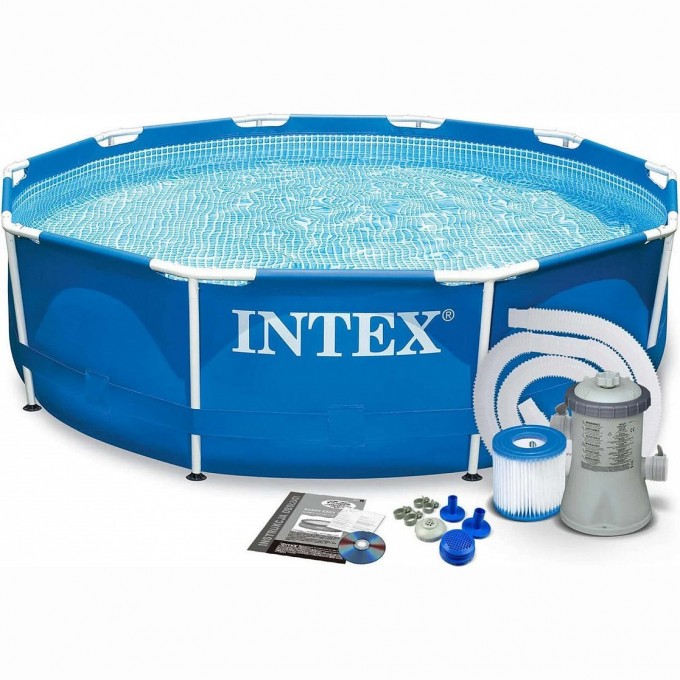 Каркасный бассейн INTEX METAL FRAME 28202 305х76см, фильтр-насос 28202NP
