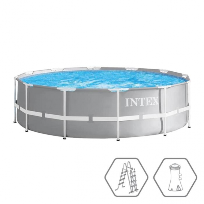 Каркасный бассейн INTEX PRISM FRAME 366 х 99 см,фильтр-насос, лестница 26716