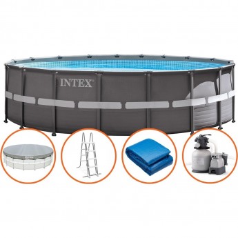 Каркасный бассейн INTEX ULTRA XTR FRAME 26330 549 х 132 см, фильтр-насос, лестница, тент, подстилка