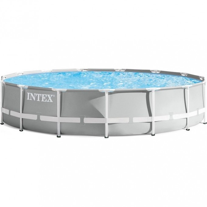 Каркасный бассейн круглый INTEX PRISM FRAME 457х107, фильтр-насос, лестница, тент, подстилка 26724