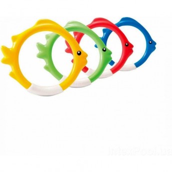 Кольца-рыбки для игр под водой INTEX 55507, 4 цвета, от 6 лет