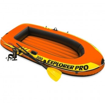 Лодка INTEX EXPLORER PRO 300 58358, 3 местная, 244 х 117 х 36 см, вёсла, ручной насос, до 200 кг