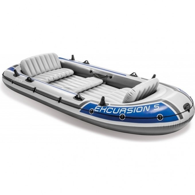 Лодка надувная INTEX «ЭКСКУРСИЯ 5» , вёсла алюминиевые, ручной насос, до 455 кг 68325