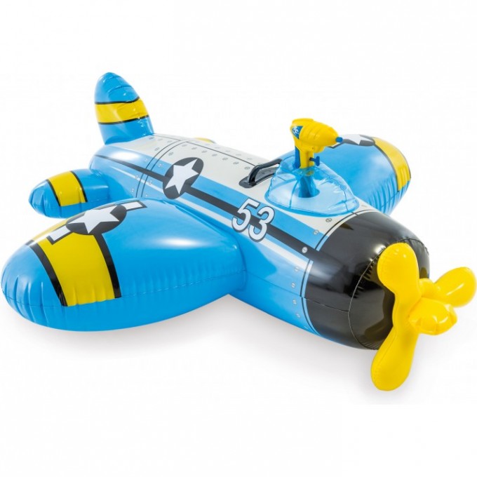 Надувная игрушка для плавания INTEX «Самолет», 132х130 см, от 3-лет, серый 57537