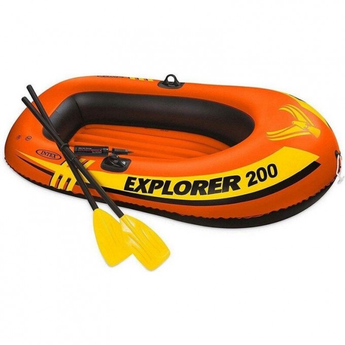 Надувная лодка INTEX EXPLORER 200 set (до 95кг) 185х94х41см + весла/насос от 6лет 58331