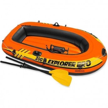 Надувная лодка INTEX EXPLORER PRO 200 58357, 2 местная, вёсла, насос, от 6 лет, до 120 кг