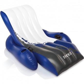 Надувное кресло-шезлонг для плавания 180х135см с подстаканником и ручками, до 100кг