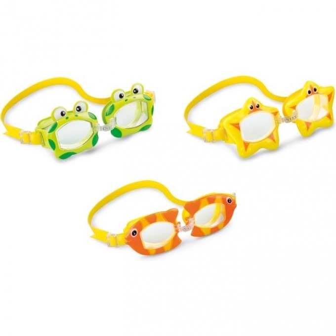 Очки для плавания INTEX FUN от 3-8 лет, цвета микс желтый 55603